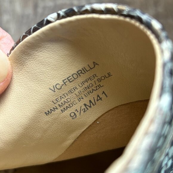 NEW Vince Camuto Fedrilla Open Toe Leather Kondia Bootie Bronze Snake Print 9.5 - Picture 10 of 15